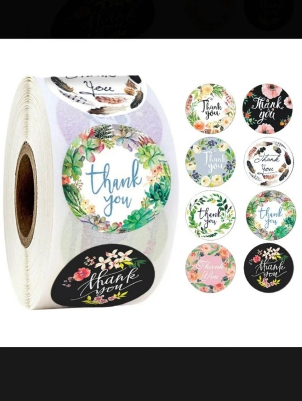 500 "Thank You" Sticker Roll (1 Inch Each), NIP